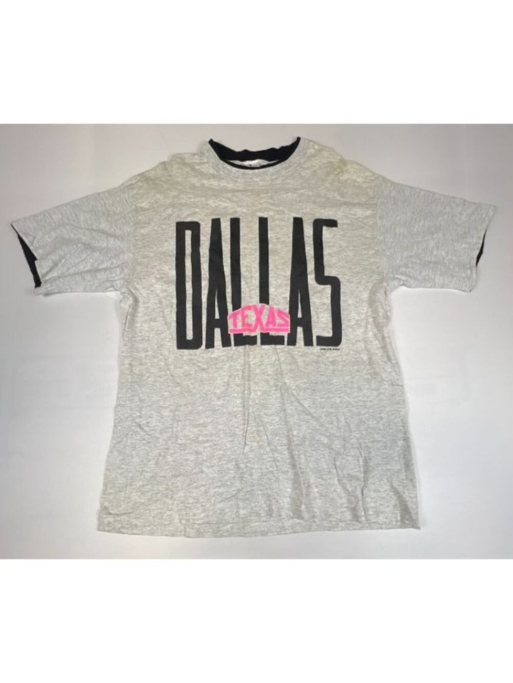 Vintage Tee Jays Dallas Texas Single Stitch Gray Ringer T-Shirt Men XL USA